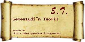 Sebestyén Teofil névjegykártya
